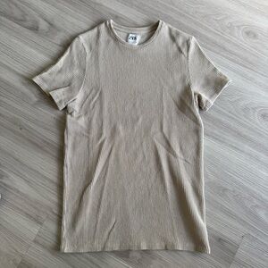 Zara Beige Ribbed Men's T-Shirt